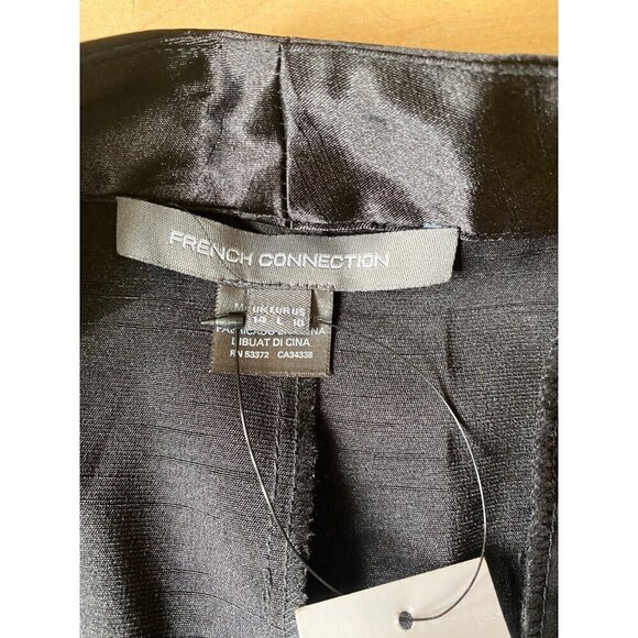 French Connection BNWT sz 10 pant "Adaline Satin Trousers" black women pleated - Picture 9 of 10